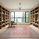 Pink Traditional Persian Blush Pink Traditional Persian Area Rug
