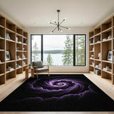 Purple Purple Cosmic Vortex Area Rug
