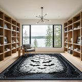 Gothic Bat Swarm Arched Window Rug