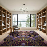 Purple Egyptian Lotus Heritage Area Rug