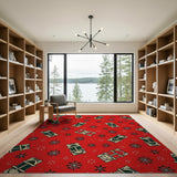 Vibrant Red Beach Lounger Watermelon Pattern Rug