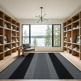 Bold Black and White Bold Black White Vertical Stripe Area Rug
