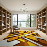 Dynamic Geometric Orange Area Rug