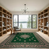 Elegant Emerald Green Traditional Persian Area Rug