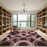 Pink Overlapping Arches Geometric Area Rug