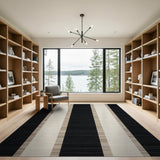 Bold Geometric Modern Bold Black White Vertical Striped Area Rug
