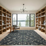 Grey Urban Cityscape Area Rug