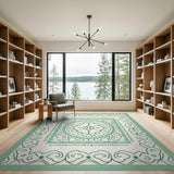 Elegant Green Persian Medallion Green Area Rug