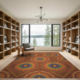 Vibrant Rainbow Starburst Area Rug