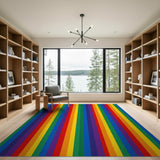 Multi-color and Patterns Rainbow Vertical Stripe Area Rug