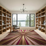 Pink Gold Starburst Geometric Area Rug