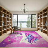Pink Magical Pink Unicorn Kids Area Rug