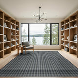 Modern Black White Checkered Plaid Area Rug