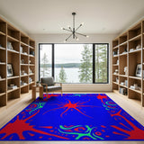 Vibrant Red Splash Abstract Area Rug