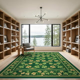 Lucky Shamrock Green Clover Area Rug