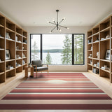 Orange Sunset Horizon Stripe Area Rug