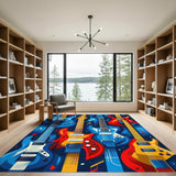 Vibrant Electric Guitar Abstract Area Rug