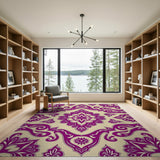 Purple Ornate Persian Motif Area Rug