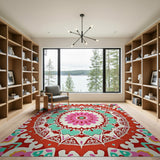Vibrant Boho Mandala Area Rug