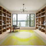 Sunburst Yellow Geometric Area Rug