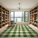 Farmhouse Green Checkered Gingham Area Rug