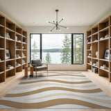 Brown and Tan Abstract Area Wavy Brown Tan Abstract Area Rug