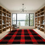 Buffalo Check Red Black Plaid Area Rug