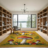 Whimsical Red Toadstool Mushroom Area Rug