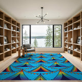 Multi-color and Patterns Rainbow Tent Festival Area Rug