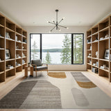 Abstract Beige Grey Woven Area Rug