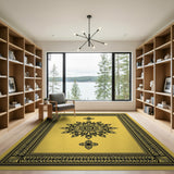 Ornate Golden Mandala Area Rug