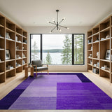 Purple Purple Geometric Block Area Rug