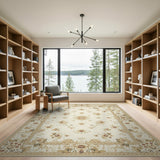 Beige Floral Vintage Area Rug