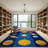 Kids Cartoon Solar System Kids Cartoon Area Rug