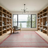 Distressed Red Stripe Vintage Area Rug