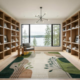 Abstract Organic Leaf Multi-Color Area Rug