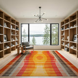 Abstract Area Multi-color and Patterns Vibrant Wavy Abstract Area Rug