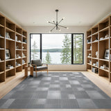 ODIKA Modern Geometric Gray Washable Rug - Low Pile, Non-Slip & Pet Friendly