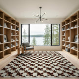 Brown Tan Geometric Floral Area Rug