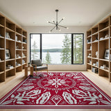 Red Intricate Red Persian Motif Area Rug