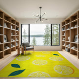 Sunny Lemon Slice Yellow Area Rug