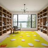 Whimsical Scattered Eggs Yellow Area Rug
