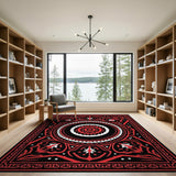Red Bold Red Persian Medallion Area Rug