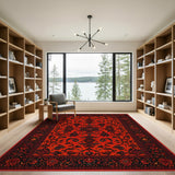 Red Traditional Persian Red Floral Traditional Persian Area Rug