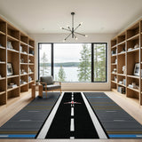 Pixel Airplane Runway Skyscrapers Area Rug