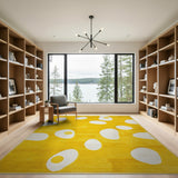 Playful Fried Egg Yellow Area Rug