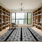 Geometric Modern Intricate Geometric Black White Area Rug