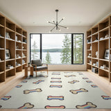 Rainbow Bone Kids Cartoon Area Rug