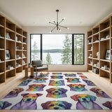 Multi-Color Cartoon Dogs Area Rug
