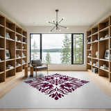 Purple Floral Diamond Medallion Rug